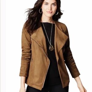 EUC J. Jill Faux Brown Suede Blazer, 2X